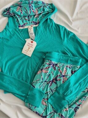 Munki Munki teal dragonfly print set🐛
